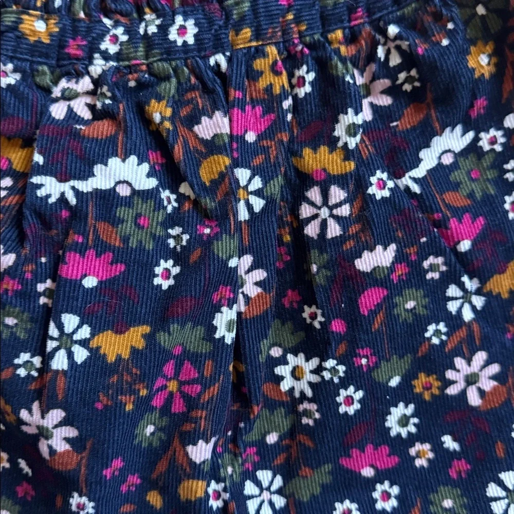 Wonder Nation Navy blue Floral Skirt 4T corduroy cotton